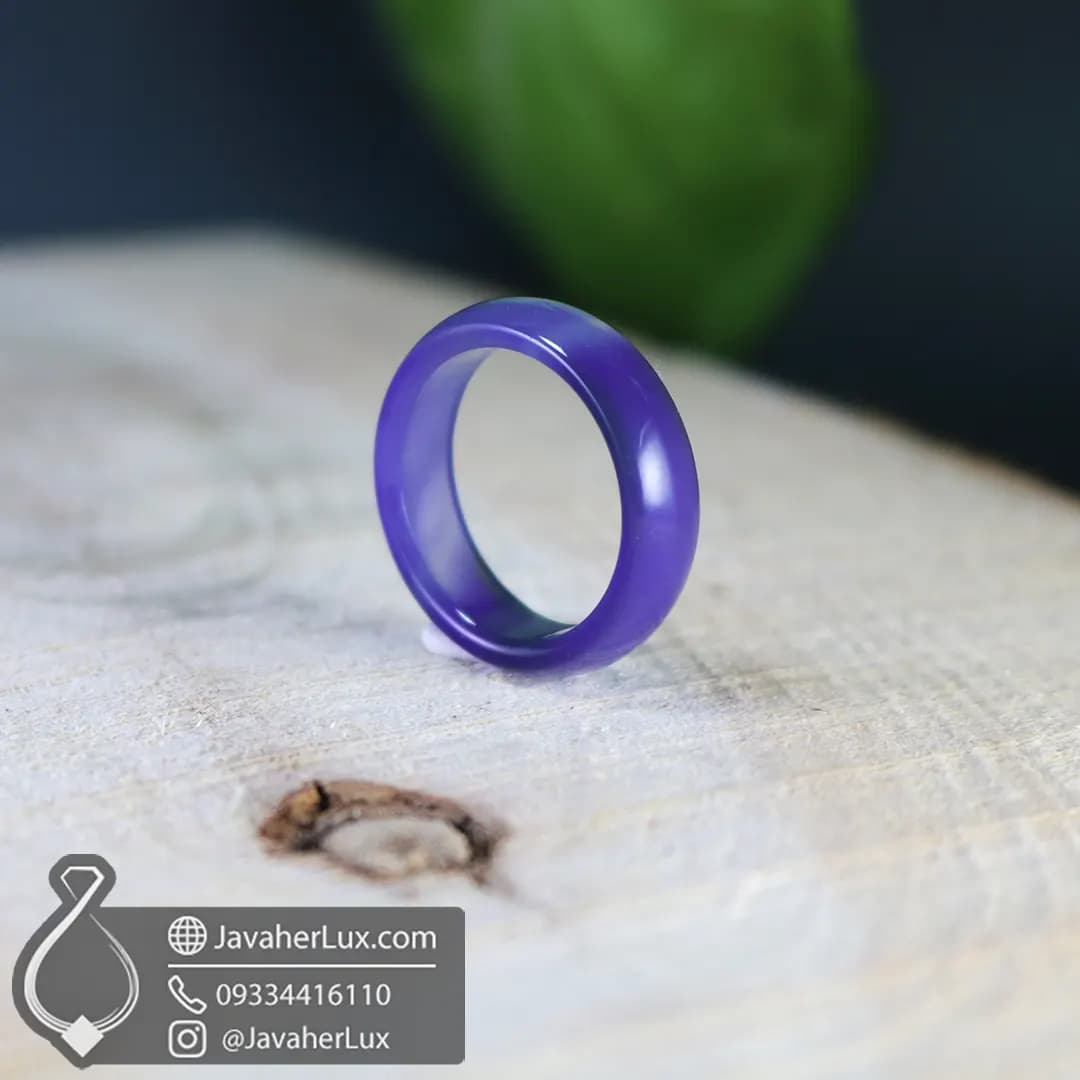 حلقه سنگی عقیق آبی _ کد : 400982
