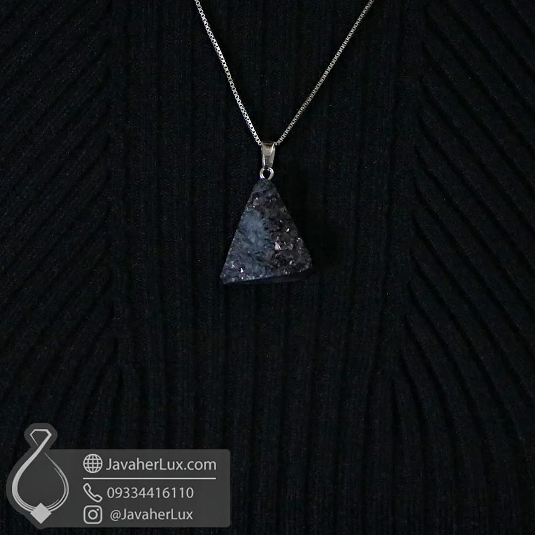گردنبند ژئود کوارتز دودی شیک و زیبا _ کد : 400980 — تصویر ۳