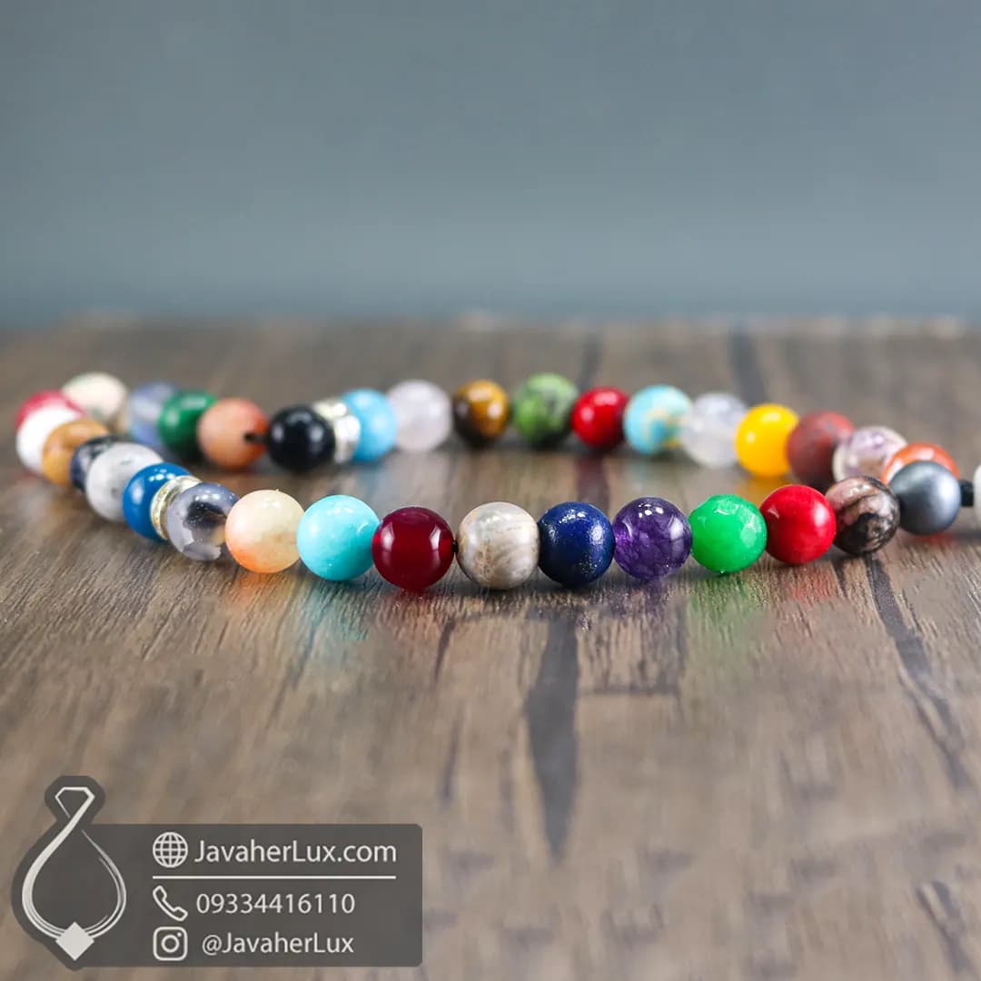 تسبیح احجار الشفا سنگ درمانی 7 چاکرا جواهر لوکس Ahjar Al-Shifa Tasbih _ کد 500089 — تصویر ۸