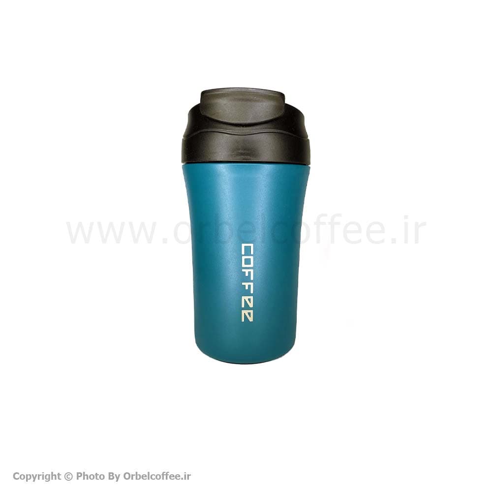 تراول ماگ طرح Coffee مدل دو حالته سبز آبی 400 میلی لیتر — تصویر ۵