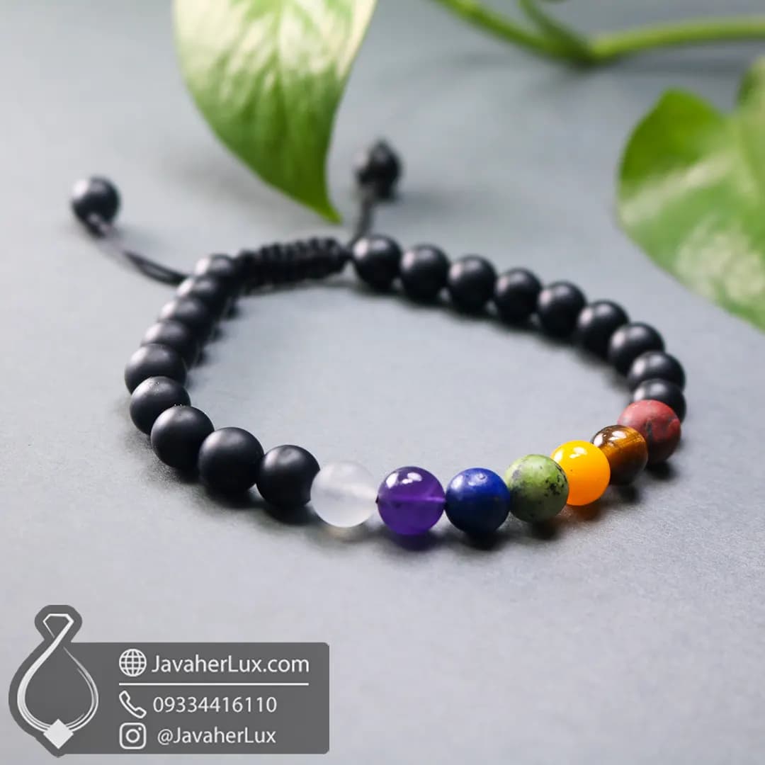 دستبند هفت سنگ چاکرا مدل آسانا _ کد : 400969 — تصویر ۸