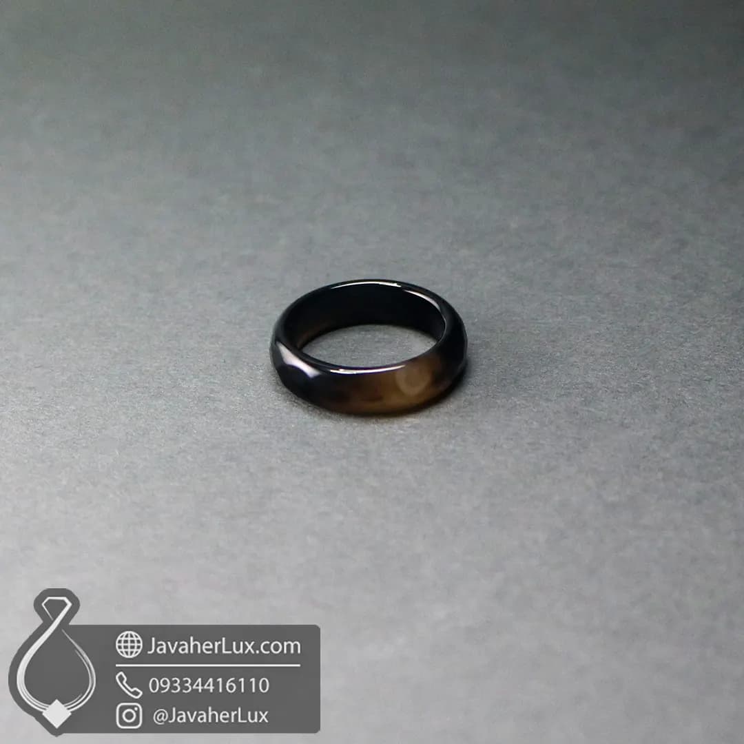 حلقه سنگی عقیق طبیعی تراش دار _ کد : 400967 — تصویر ۹