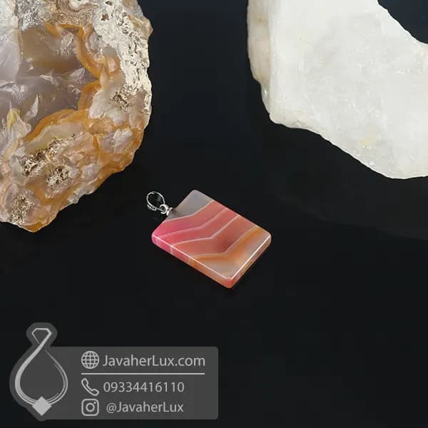 گردنبند عقیق سلیمانی _ کد : 400986 — تصویر ۵
