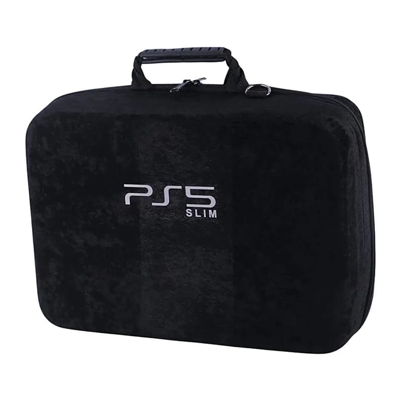 کیف کنسول بازی PS5 Slim مخملی مشکی + نگهدارنده هدست