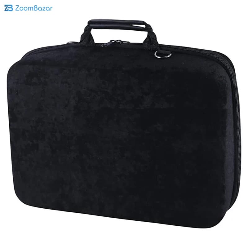 کیف کنسول بازی PS5 Slim مخملی مشکی + نگهدارنده هدست — تصویر ۵