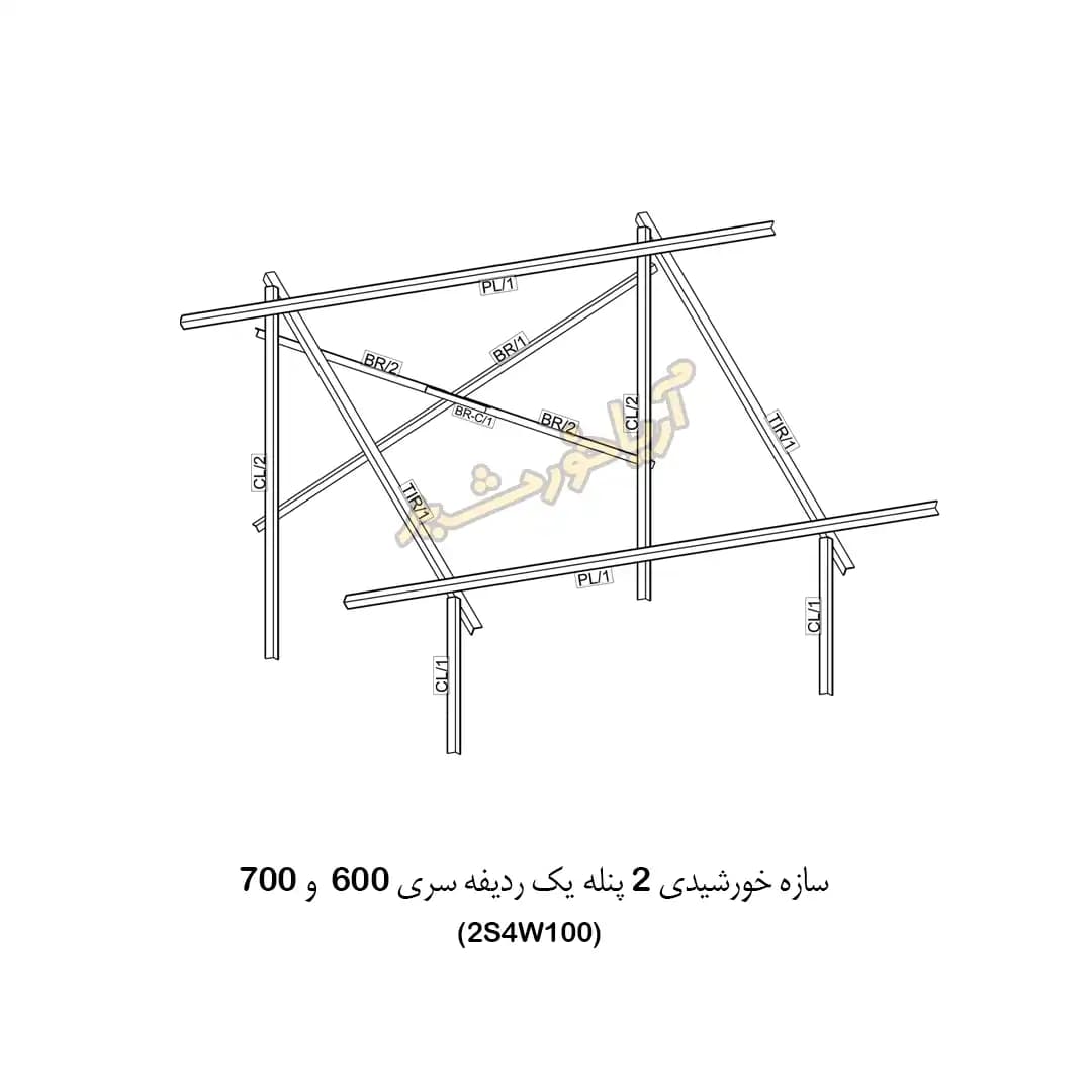 سازه خورشیدی 2 پنله سری 600 و 700 کد2 — تصویر ۳