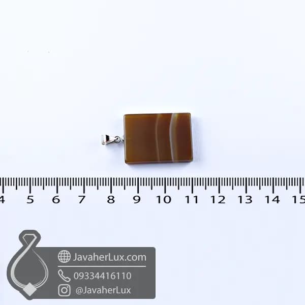 گردنبند عقیق طبیعی قهوه ای سلیمانی اصل _ کد : 400950 — تصویر ۷