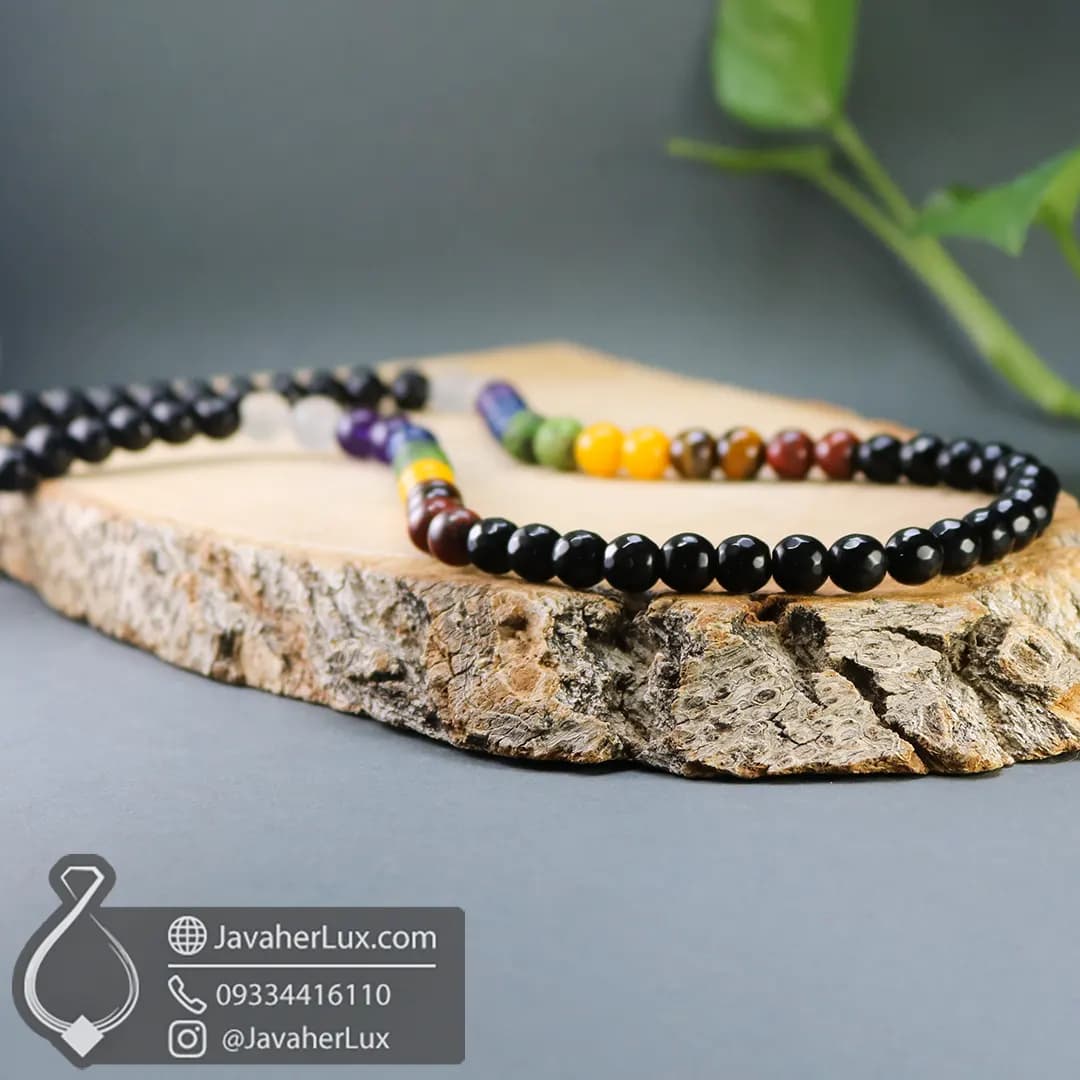 گردنبند هفت چاکرا مدل ریسمان انرژی جواهرلوکس _ کد 400944 — تصویر ۱۱