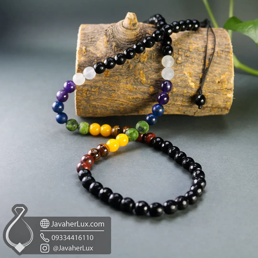 گردنبند هفت چاکرا مدل ریسمان انرژی جواهرلوکس _ کد 400944 — تصویر ۹