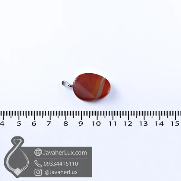 گردنبند سنگ کارنلین تراش پیچ مدل باجگون _ کد 400859 — تصویر ۳