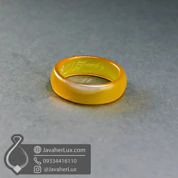 حلقه سنگی عقیق زرد شرف الشمس مدل آفتاب _ کد : 400936 — تصویر ۵