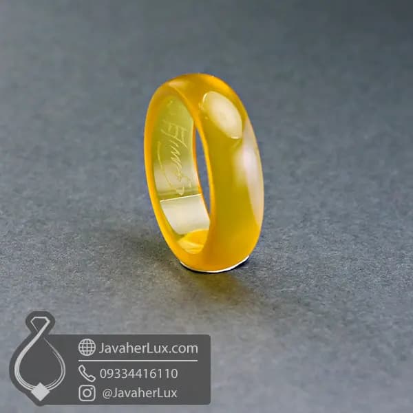 حلقه سنگی عقیق زرد شرف الشمس مدل آفتاب _ کد : 400936 — تصویر ۸