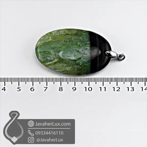 گردنبند ژئود کوارتز سبز طبیعی زیبا دشت _ کد : 400934 — تصویر ۷