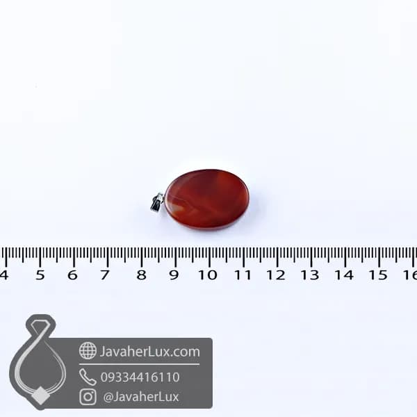 گردنبند کارنلین طبیعی ژئود دار مدل استاتیرا _ کد 400860 — تصویر ۲