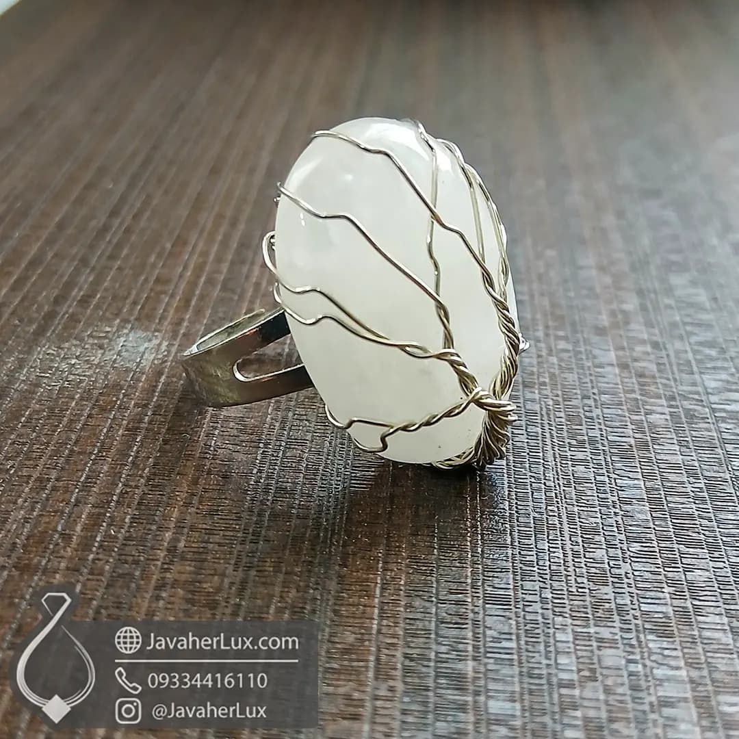 انگشتر کریستال کوارتز طبیعی طرح درخت زندگی _ کد : 400924 — تصویر ۷