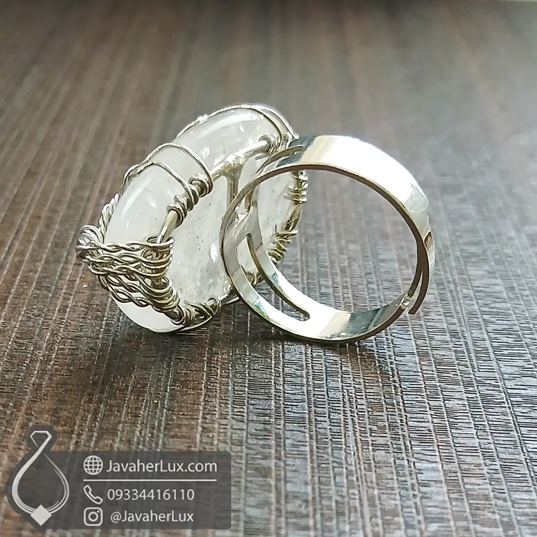 انگشتر کریستال کوارتز طبیعی طرح درخت زندگی _ کد : 400924 — تصویر ۹
