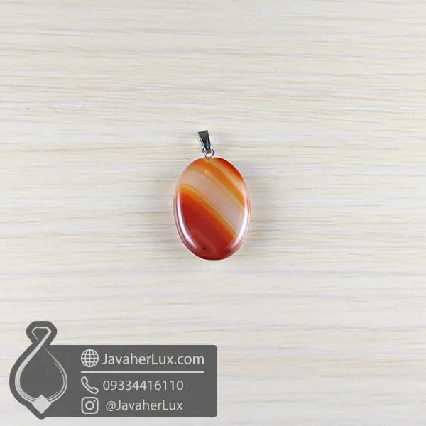 مدال عقیق طبیعی کارنلین مپل _ کد 400854