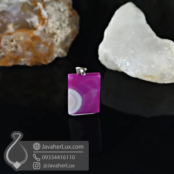 گردنبند سنگ عقیق سلیمانی صورتی دلبر _ کد : 400914