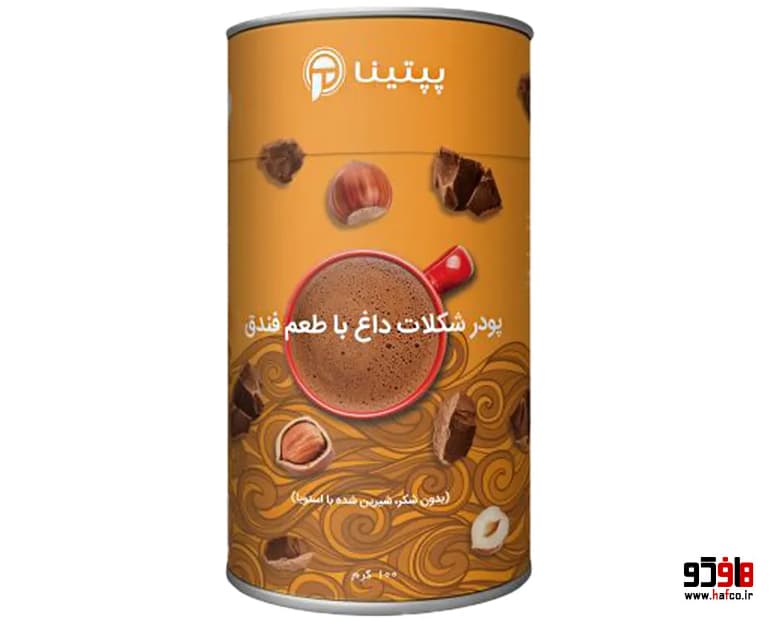 شکلات داغ با پودر شیر فندق پپتینا قوطی 100 گرمی