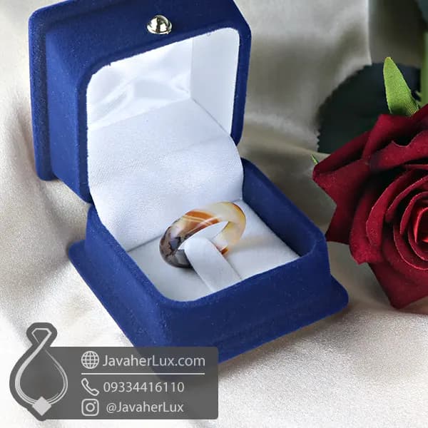 حلقه سنگی عقیق سلیمانی مدل سبلان _ کد : 400833