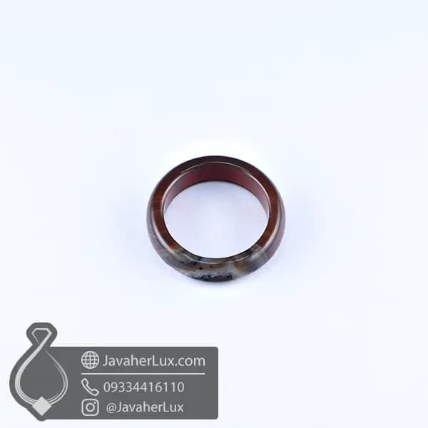 حلقه سنگی عقیق قهوه ای مدل کسرا _ کد : 400832 — تصویر ۴