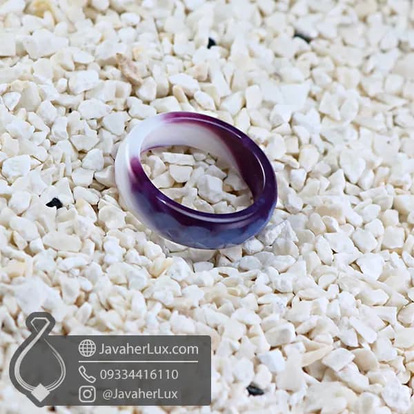 حلقه سنگی عقیق بنفش سلیمانی مدل آروان _ کد : 400908