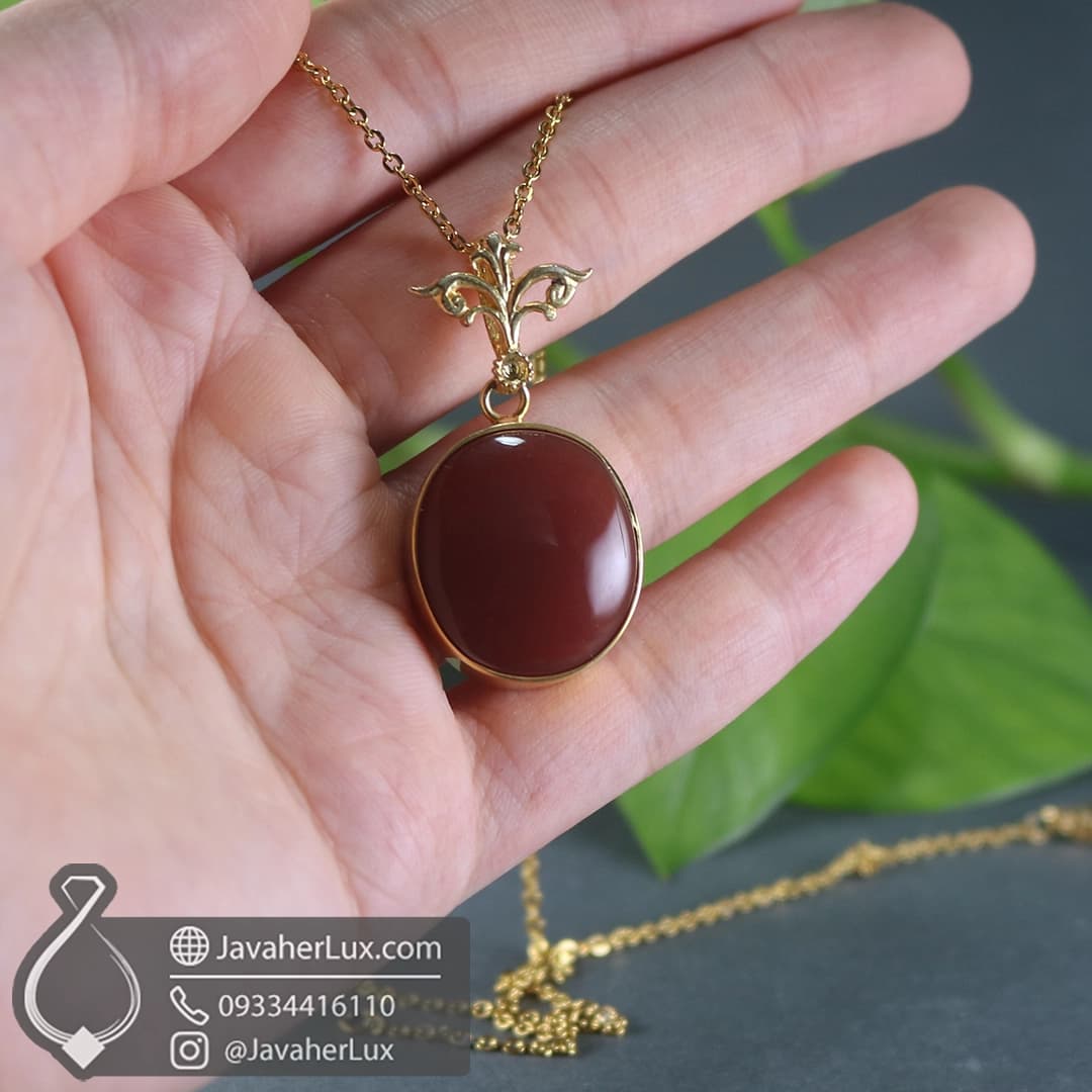 گردنبند نقره زنانه عقیق یمنی _ کد 100766 — تصویر ۱۲