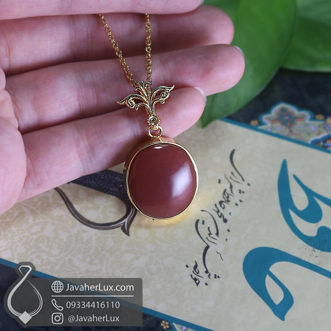 گردنبند نقره زنانه عقیق یمنی _ کد 100766 — تصویر ۷