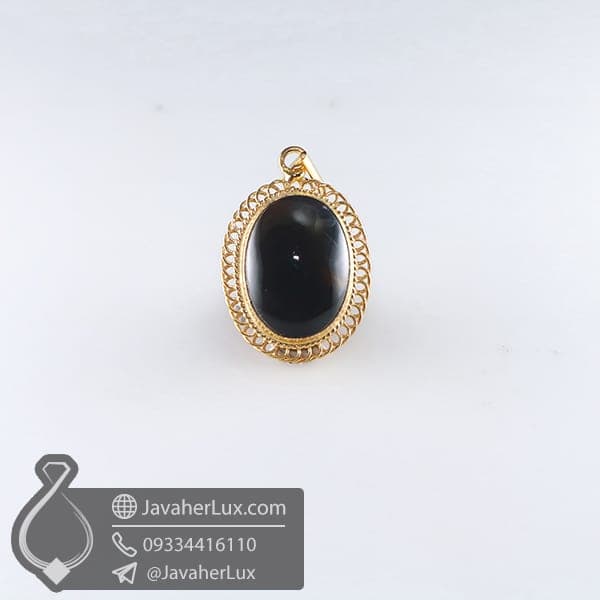 گردنبند نقره عقیق سیاه _ کد : 100764