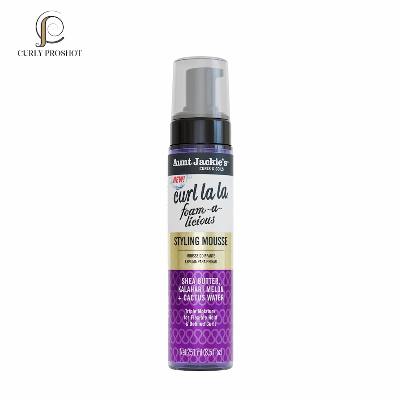موس مو حجم دهنده و فر کننده کرل لالا آنت جکیز Aunt Jackie’s Curls & Coils Curl La La Foam-a-licious Styling Mousse 251ml — تصویر ۵