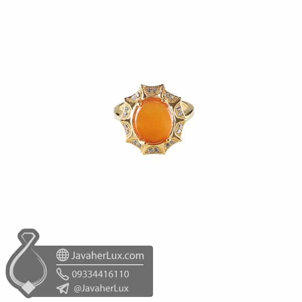 انگشتر نقره زنانه عقیق یمنی _ کد : 100761 — تصویر ۴