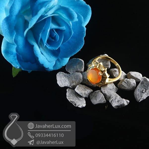 انگشتر نقره زنانه عقیق یمنی _ کد : 100761 — تصویر ۵