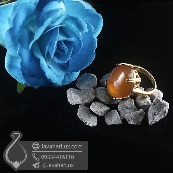 انگشتر نقره زنانه عقیق یمنی _ کد : 100758 — تصویر ۴