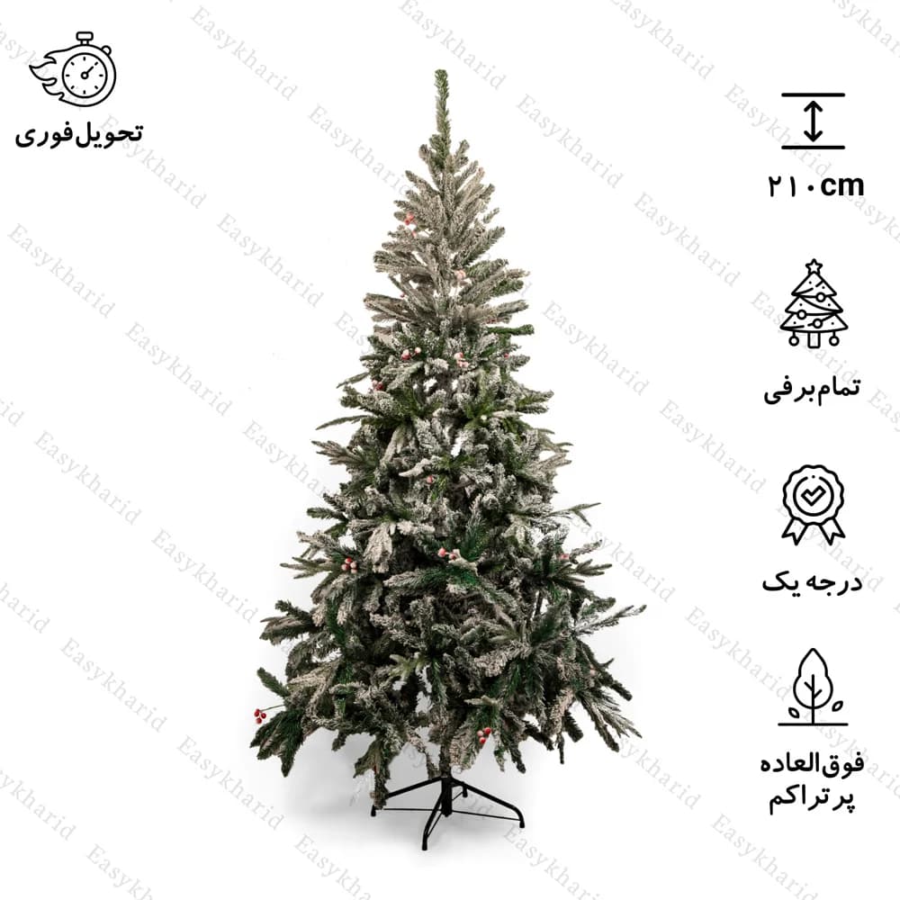 درخت کریسمس برف سنگین مدل کاج نوئل 210 سانت — تصویر ۲