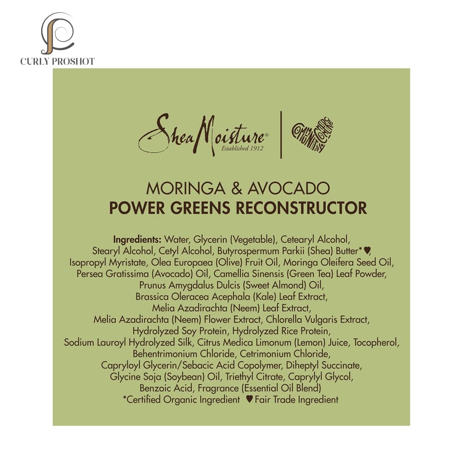 ماسک مو بازگردانی و بازسازی موی فر آووکادو و مورینگا شی مویسچر SheaMoisture Moringa & Avocado Power Greens Reconstructor 237ml — تصویر ۱۰