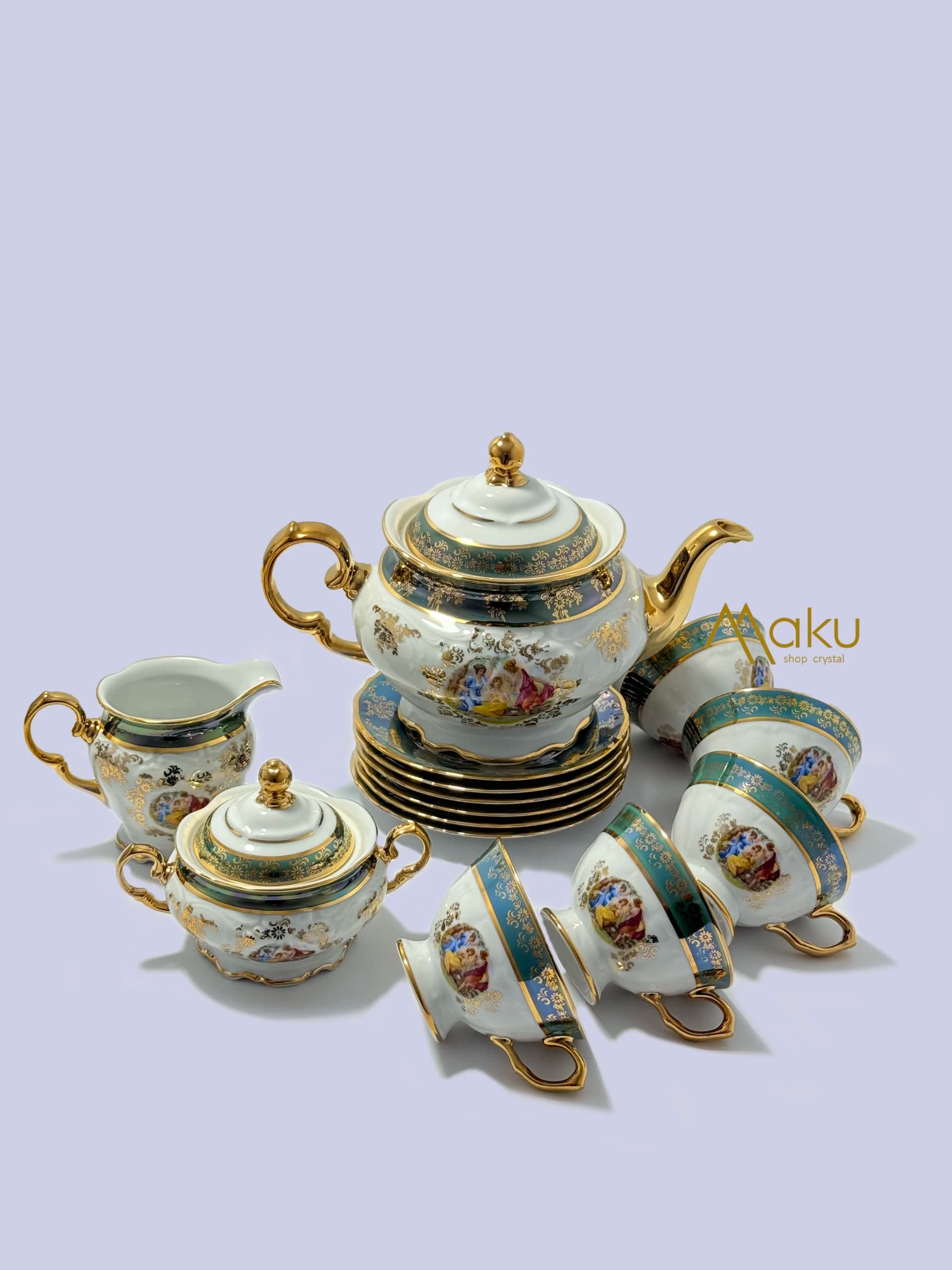 ست صبحانه خوری سبز سه دختر 500ML