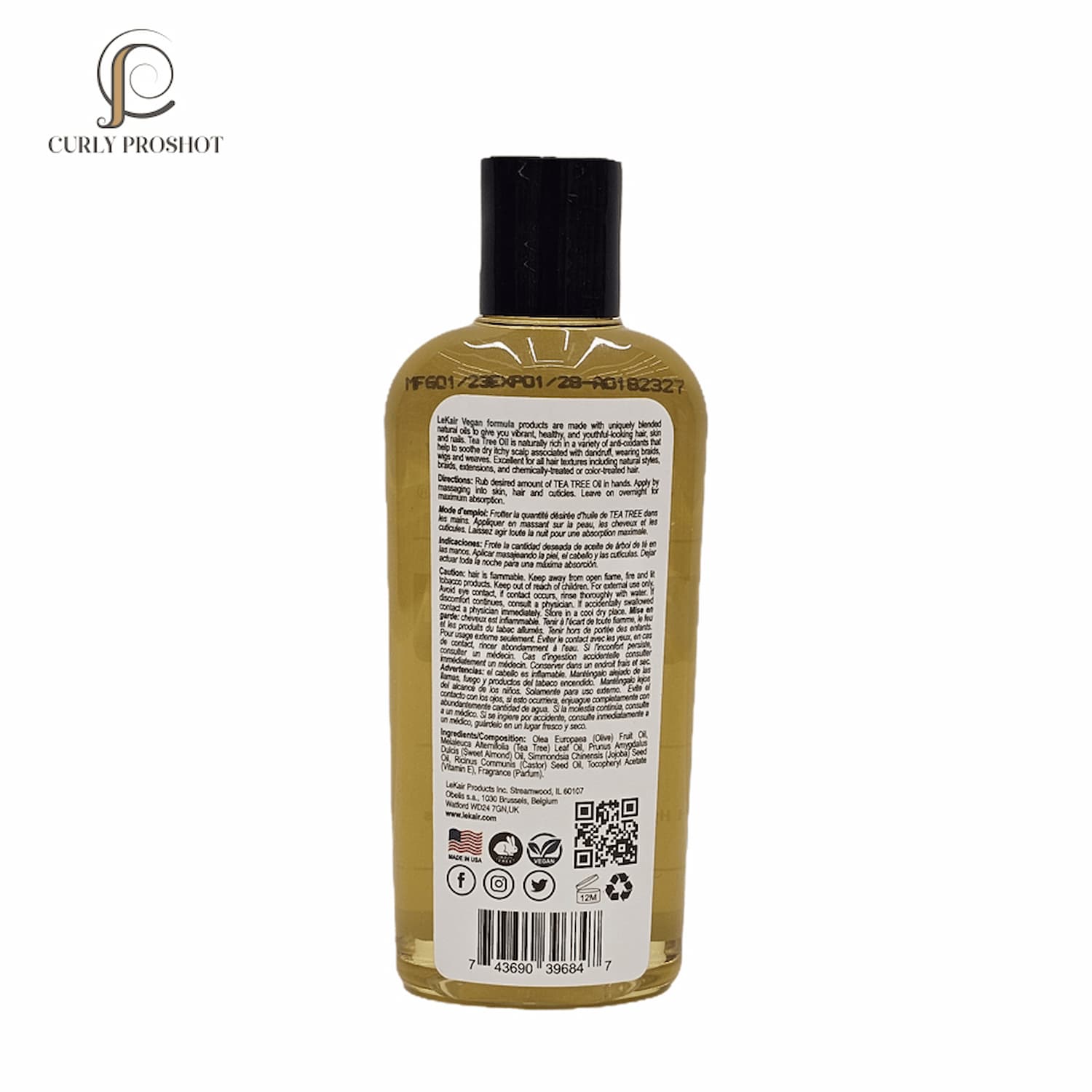 روغن ضد شوره ، ضد قارچ و ضد خارش درخت چای LeKair حجم 100 میل LeKair Vegan Formula Tea Tree Oil — تصویر ۲