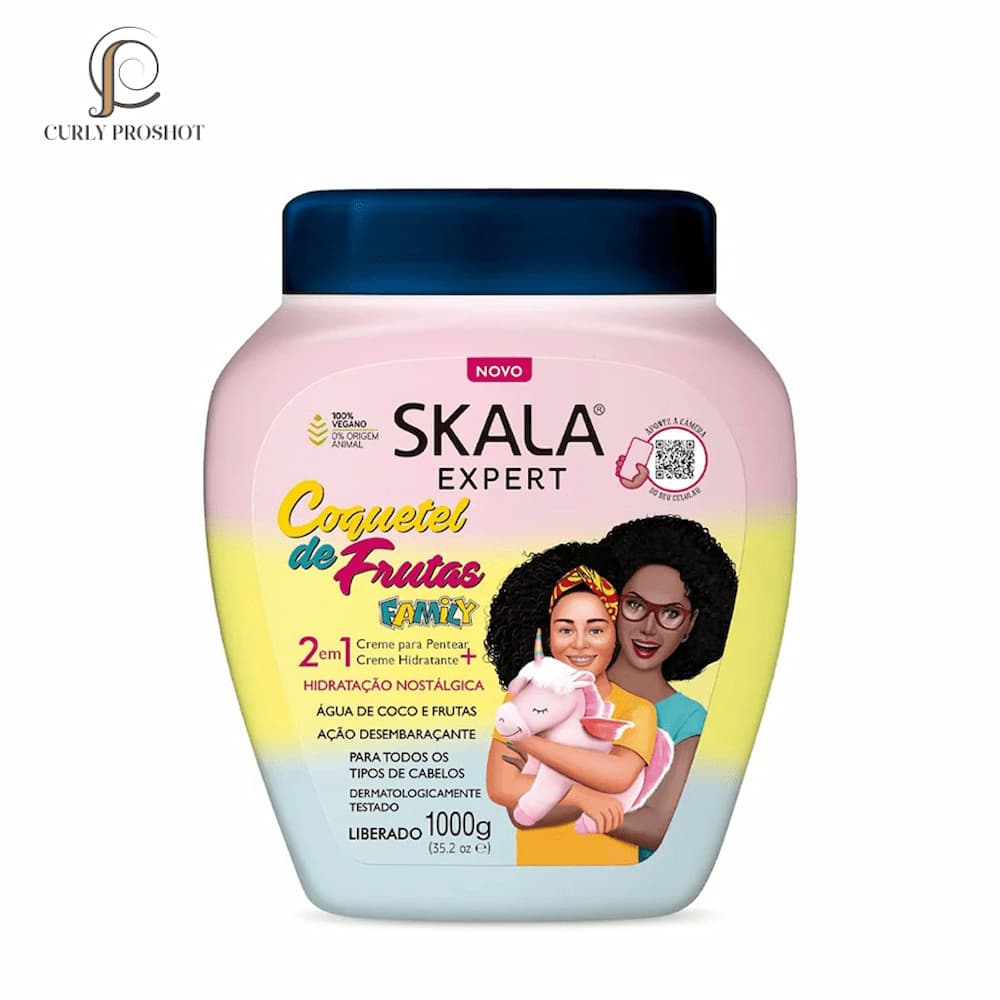 کرم مو حالت دهنده کوکتل میوه موهای فر و موج دار 2 در 1 اسکالا Skala Expert Coquetel De Frutas Family 1000g — تصویر ۵