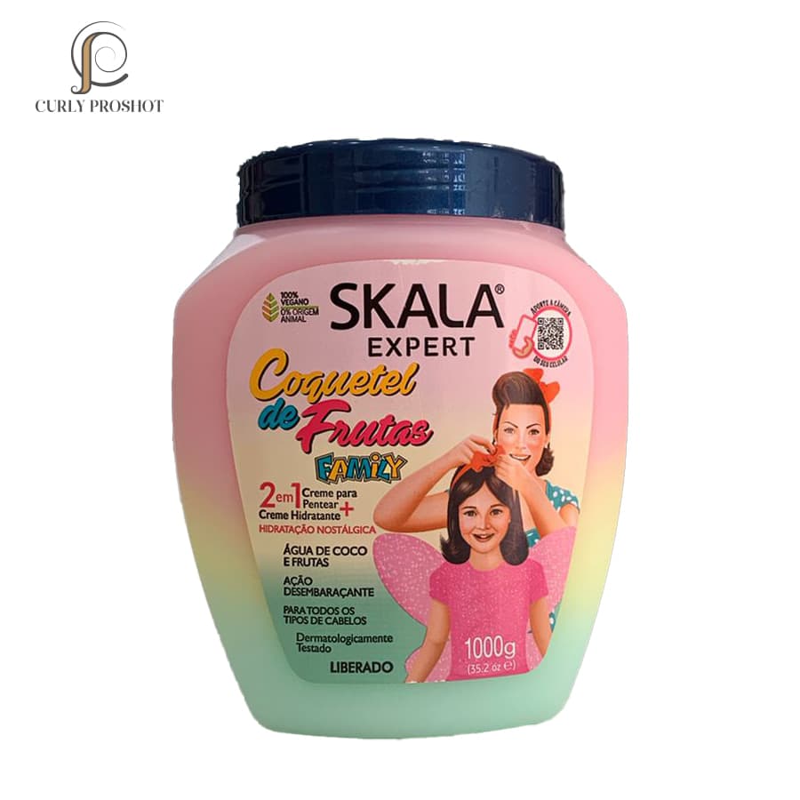 کرم مو حالت دهنده کوکتل میوه موهای فر و موج دار 2 در 1 اسکالا Skala Expert Coquetel De Frutas Family 1000g — تصویر ۶