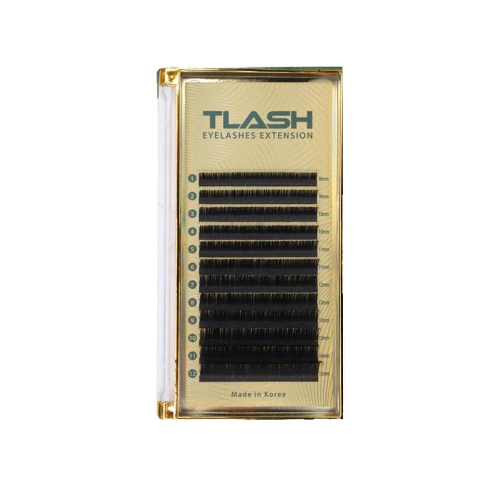 پالت مژه اکستنشن والیوم 12 لاین تی لش TLASH سایز میکس ضخامت 0.07 فر C