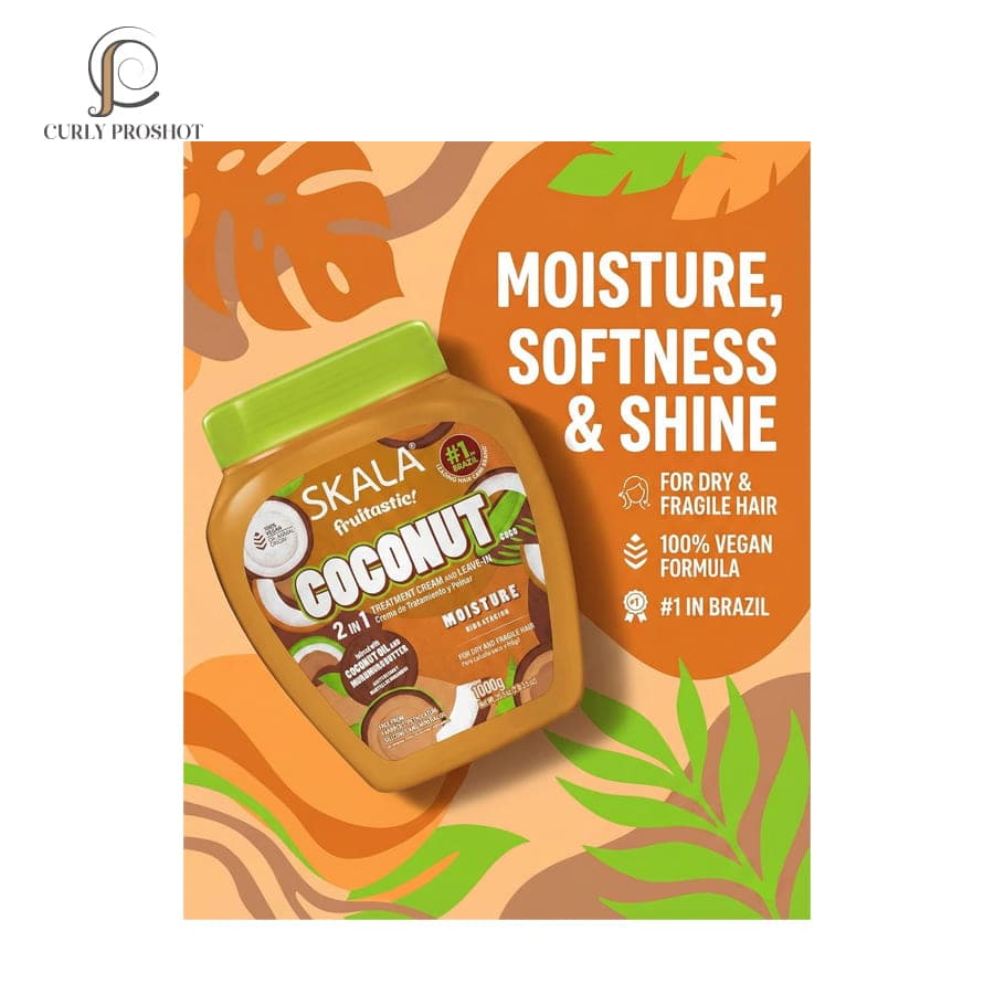 کرم حالت دهنده و آبرسان و تغذیه کننده عمیق نارگیل 2 در 1 اسکالا Skala Linha Frutastica Creme de Tratamento Coco 1000g — تصویر ۷