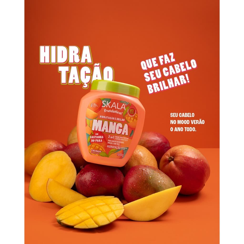 کرم حالت دهنده ضد وز و ضد خشکی عمیق انبه 2 در 1 اسکالا Skala Frutastica Manga Creme de Tratament Leave-in 2 In 1 1000g — تصویر ۵