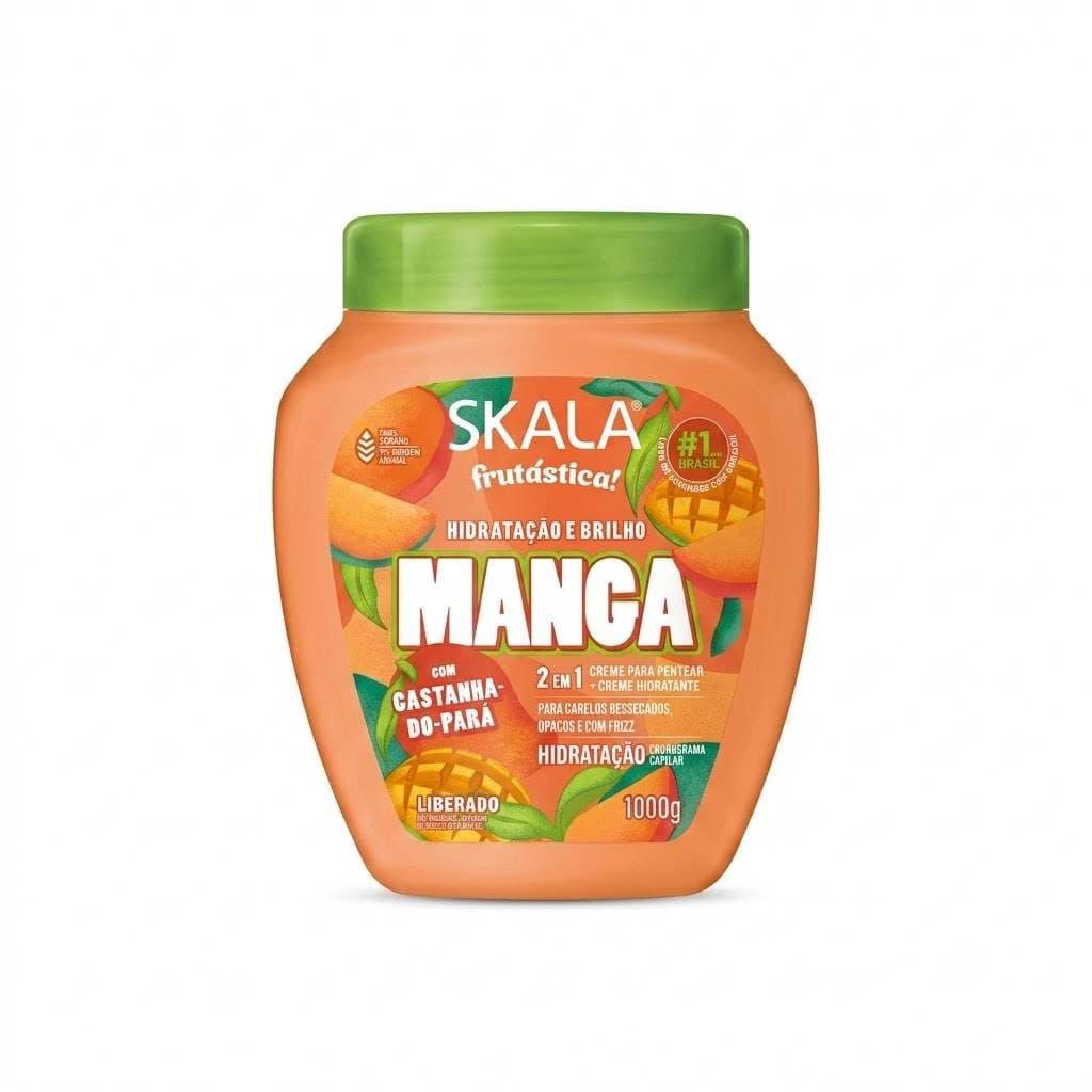 کرم حالت دهنده ضد وز و ضد خشکی عمیق انبه 2 در 1 اسکالا Skala Frutastica Manga Creme de Tratament Leave-in 2 In 1 1000g — تصویر ۴