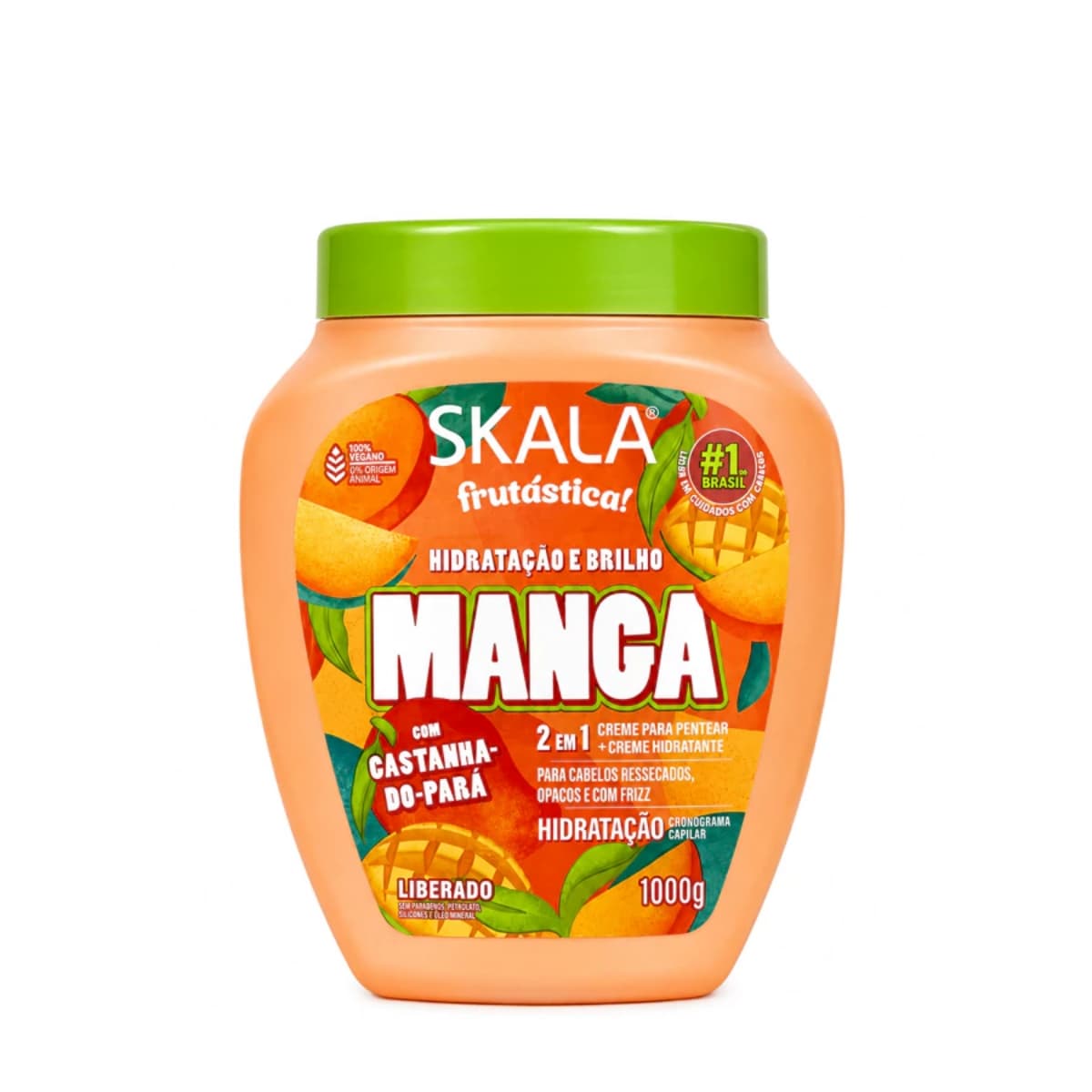 کرم حالت دهنده ضد وز و ضد خشکی عمیق انبه 2 در 1 اسکالا Skala Frutastica Manga Creme de Tratament Leave-in 2 In 1 1000g — تصویر ۳