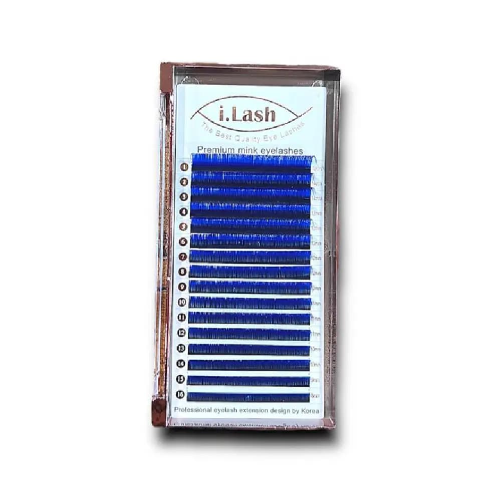 پالت مژه اکستنشن والیوم 20لاین رنگی سرمه ای آی لش ILASH سایز میکس ضخامت 0.07 فر C