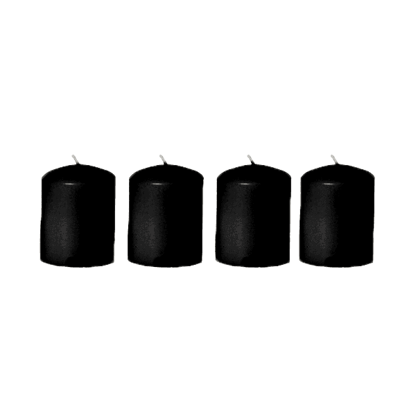 شمع استوانه ای قطر 5 کوچک مشکی بسته 4 عددی — تصویر ۳