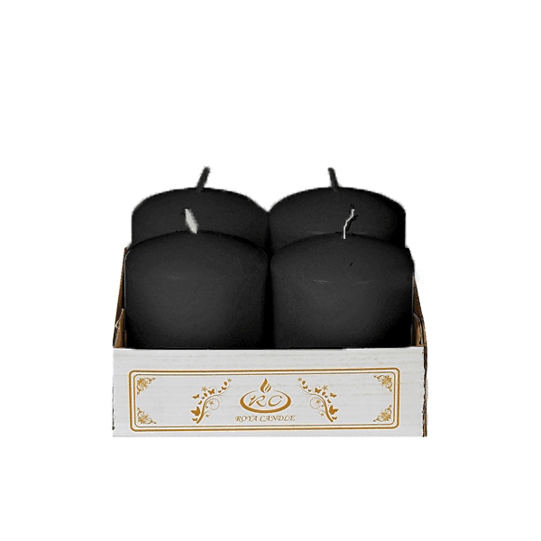 شمع استوانه ای قطر 5 کوچک مشکی بسته 4 عددی — تصویر ۲