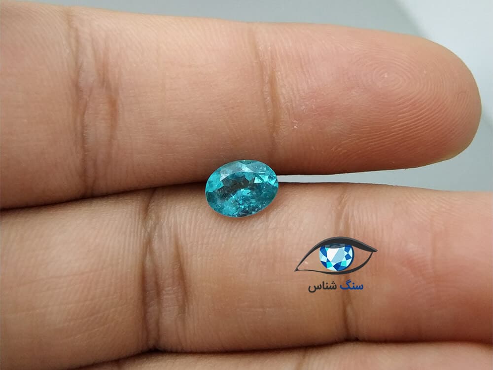 سنگ آپاتیت آبی-سبز طبیعی 1.3 قیراط — تصویر ۷
