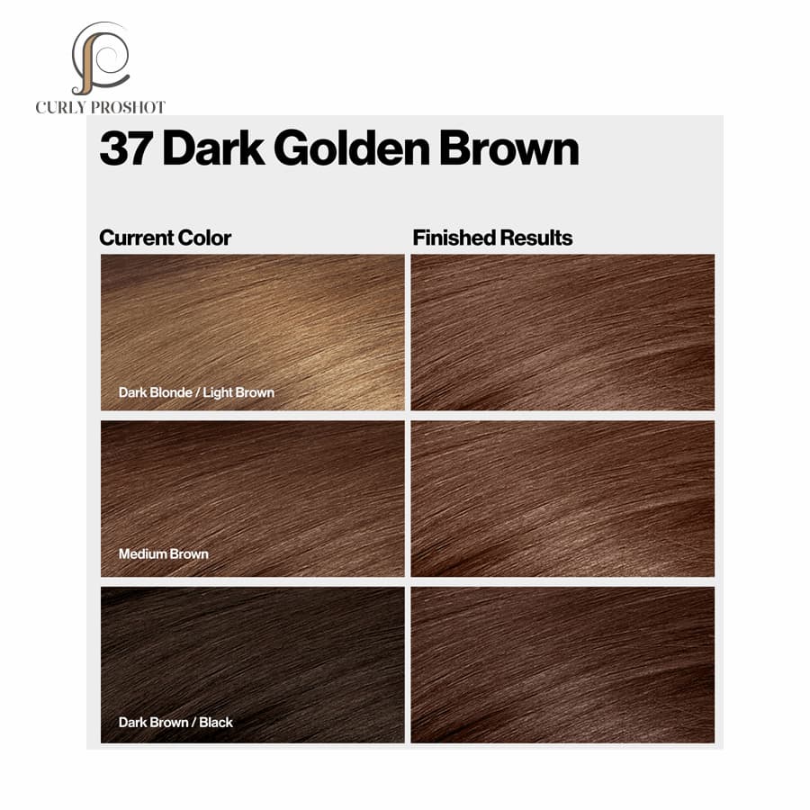رنگ مو بدون آمونیاک قهوهای طلایی تیره شماره 37 رولون Revlon ColorSilk Hair Color 37 Dark Golden Brown — تصویر ۲