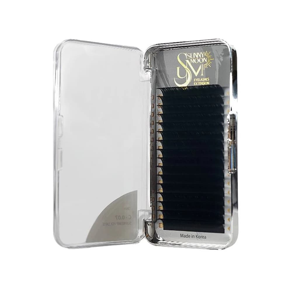 پالت مژه اکستنشن والیوم 16 لاین سانی مون SUNNY MOON سایز میکس ضخامت 0.07 فر C — تصویر ۴